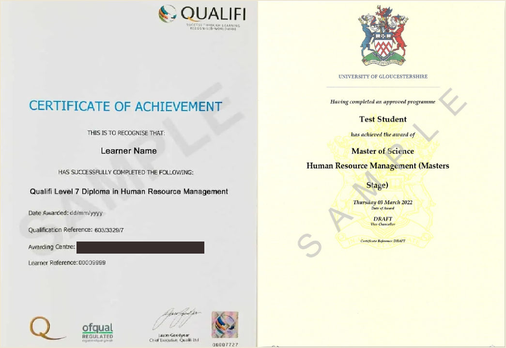 MSc in Human Resource Management – Gloucestershire Certificate
